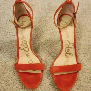 Sam Edelman Women's Red Suede Leather  Heels Size 9.5